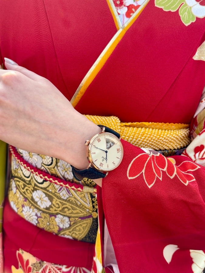 JPW 富士山型オープンハート　機械式時計　MADE IN JAPAN！